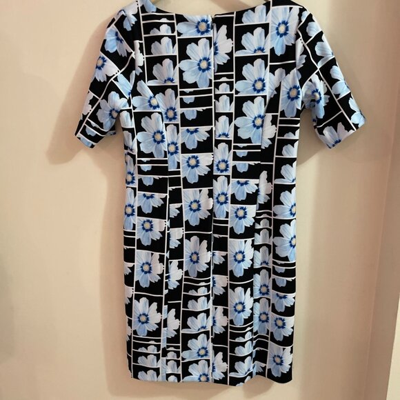 Alfani Women's Floral Window Pane Dress Sheath Size 8P Colorful Daisy Dopamine - Picture 3 of 11